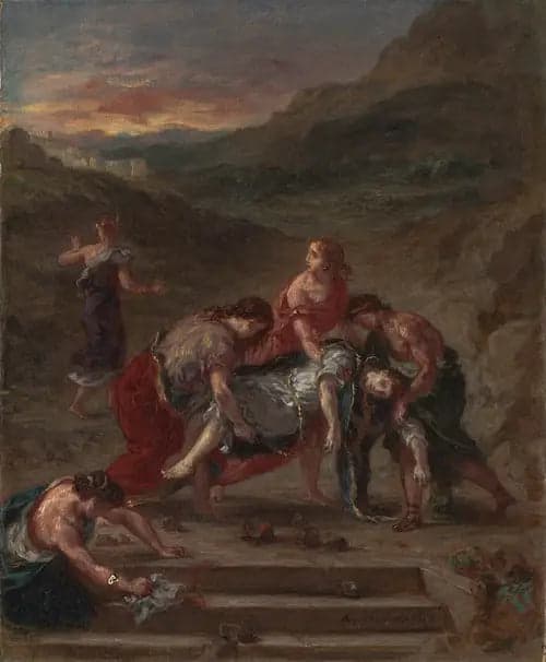 Saint Etienne carried away by his disciples