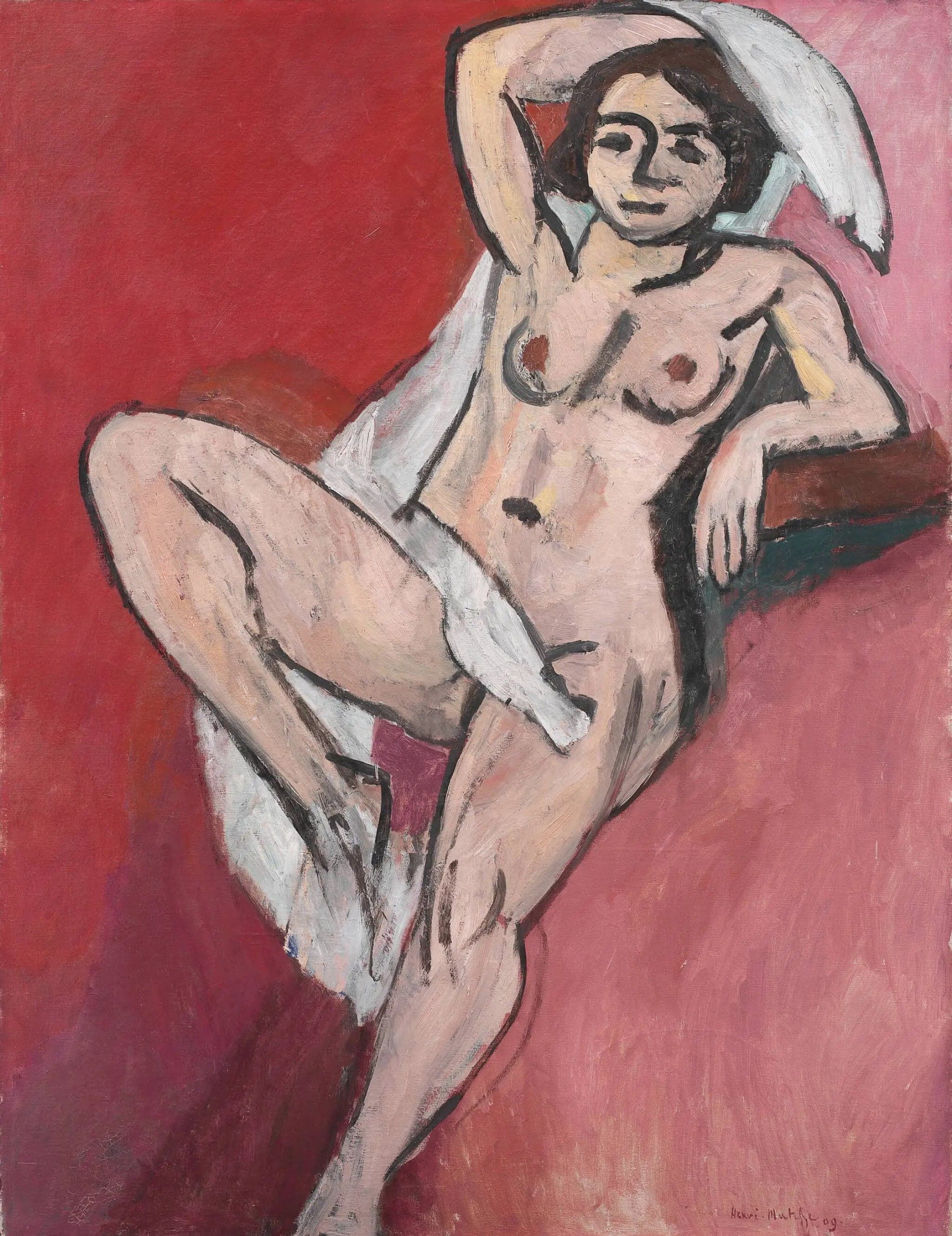 Nude with White Scarf
