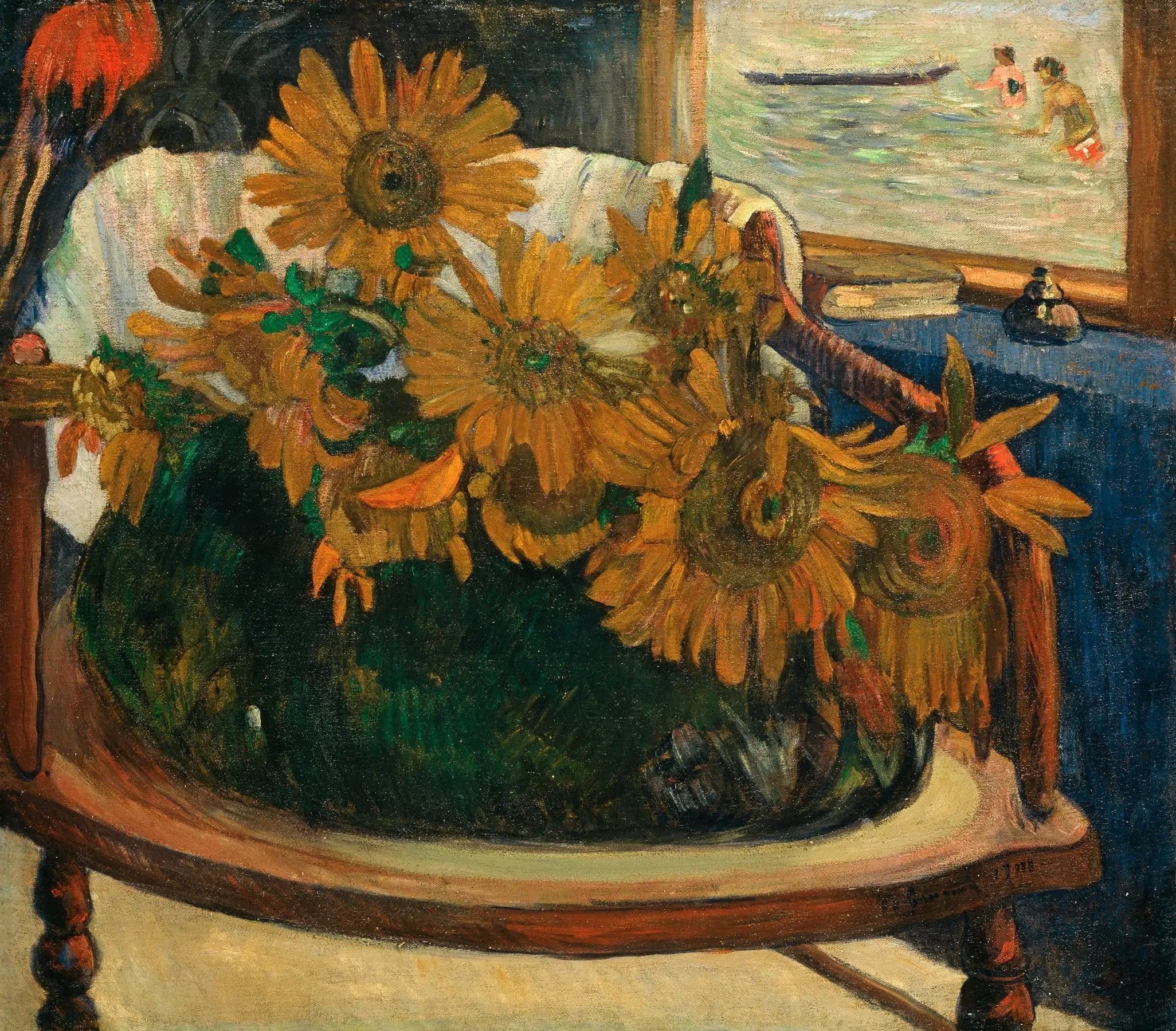 Sunflowers on an Armchair
