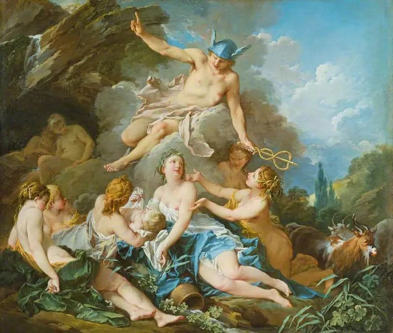 Confident Mercury with the Child Bacchus and Nymphs