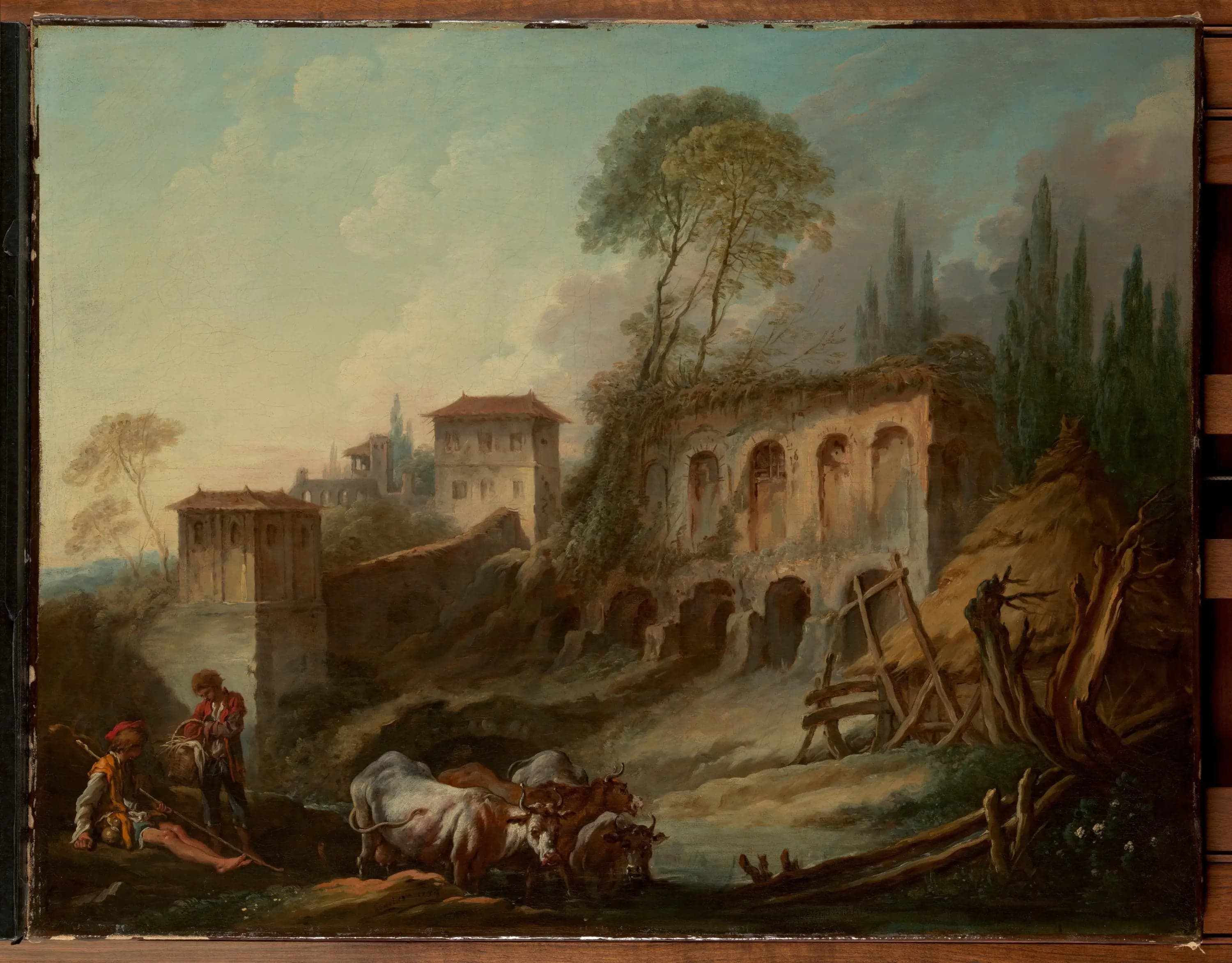 Imaginary landscape with Mount Palatine from Campo Vaccino