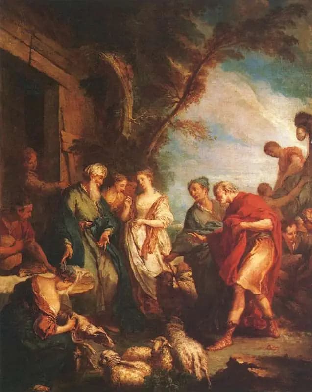 Rebecca Receives from Eliezer the Presents of Abraham