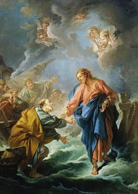 Saint Pierre walking on the waters