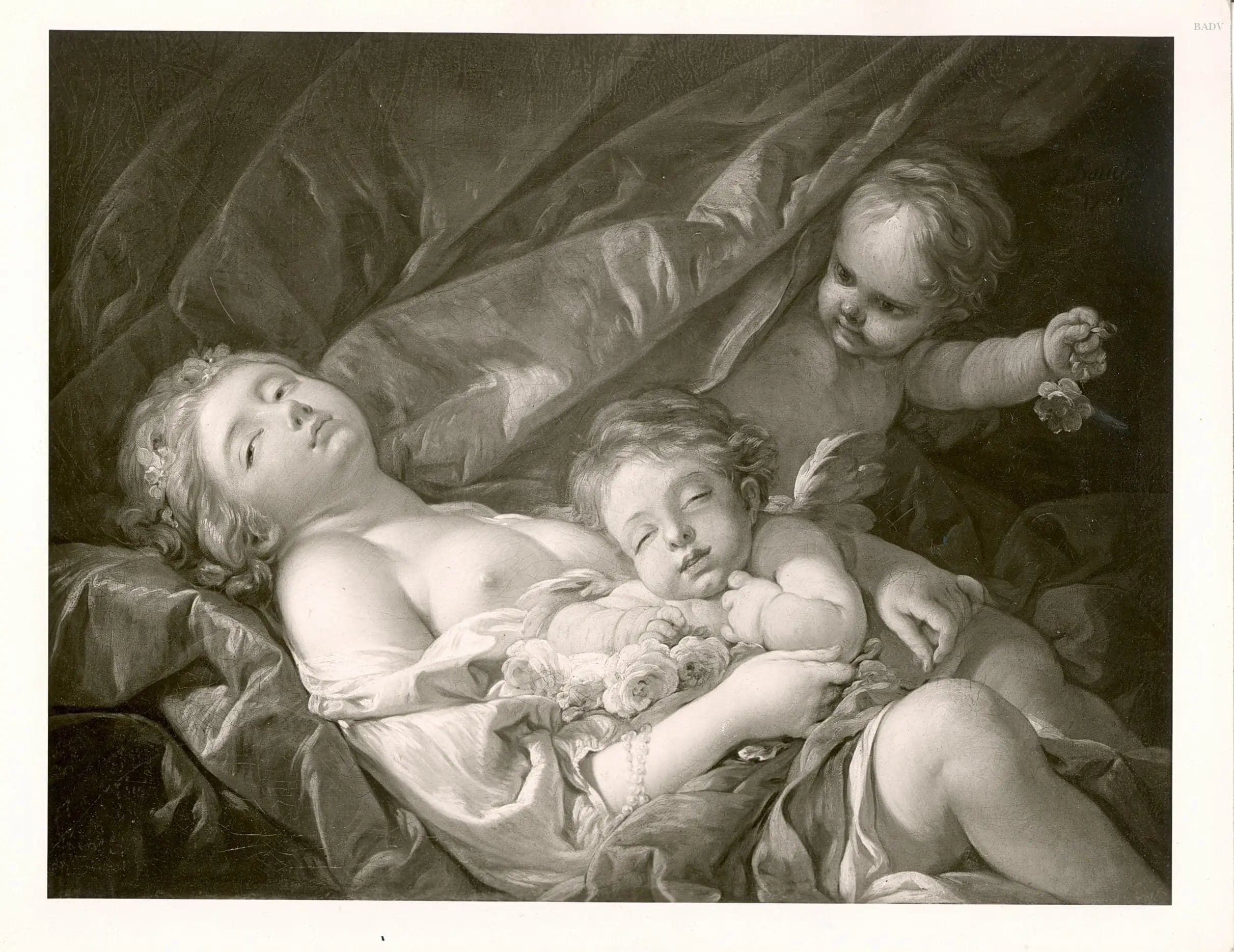 reclining woman with putti