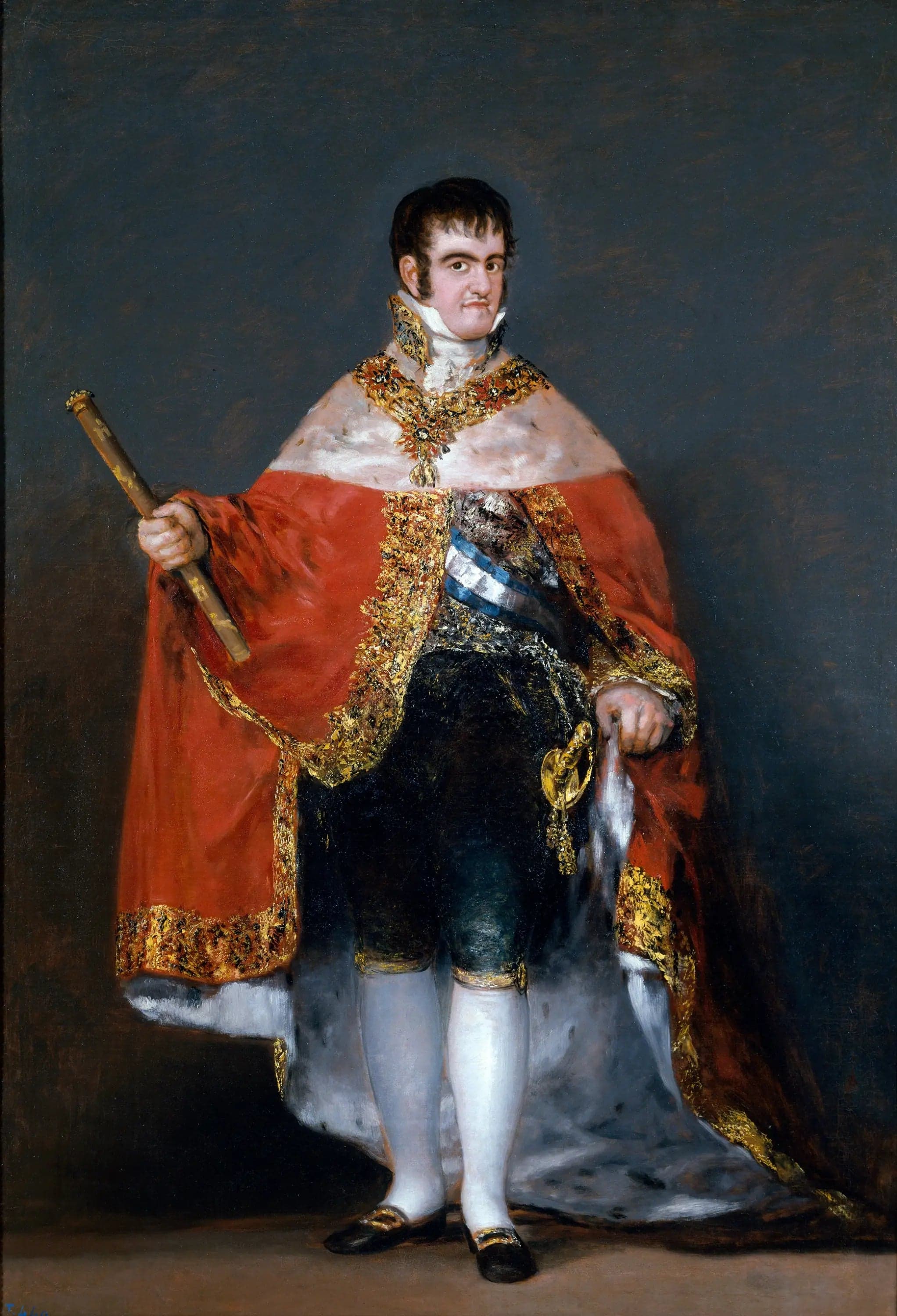 Ferdinand VII with the royal cloak