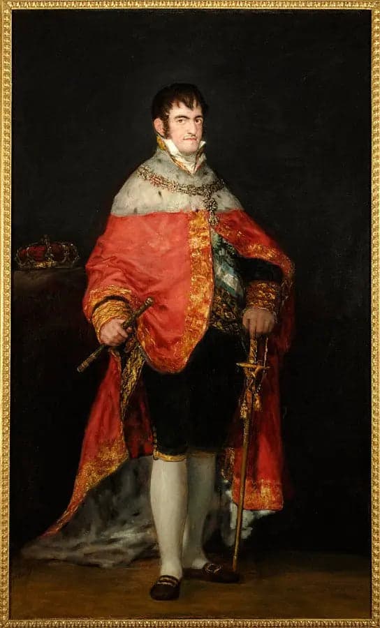 Portrait of Ferdinand VII in his royal cloak