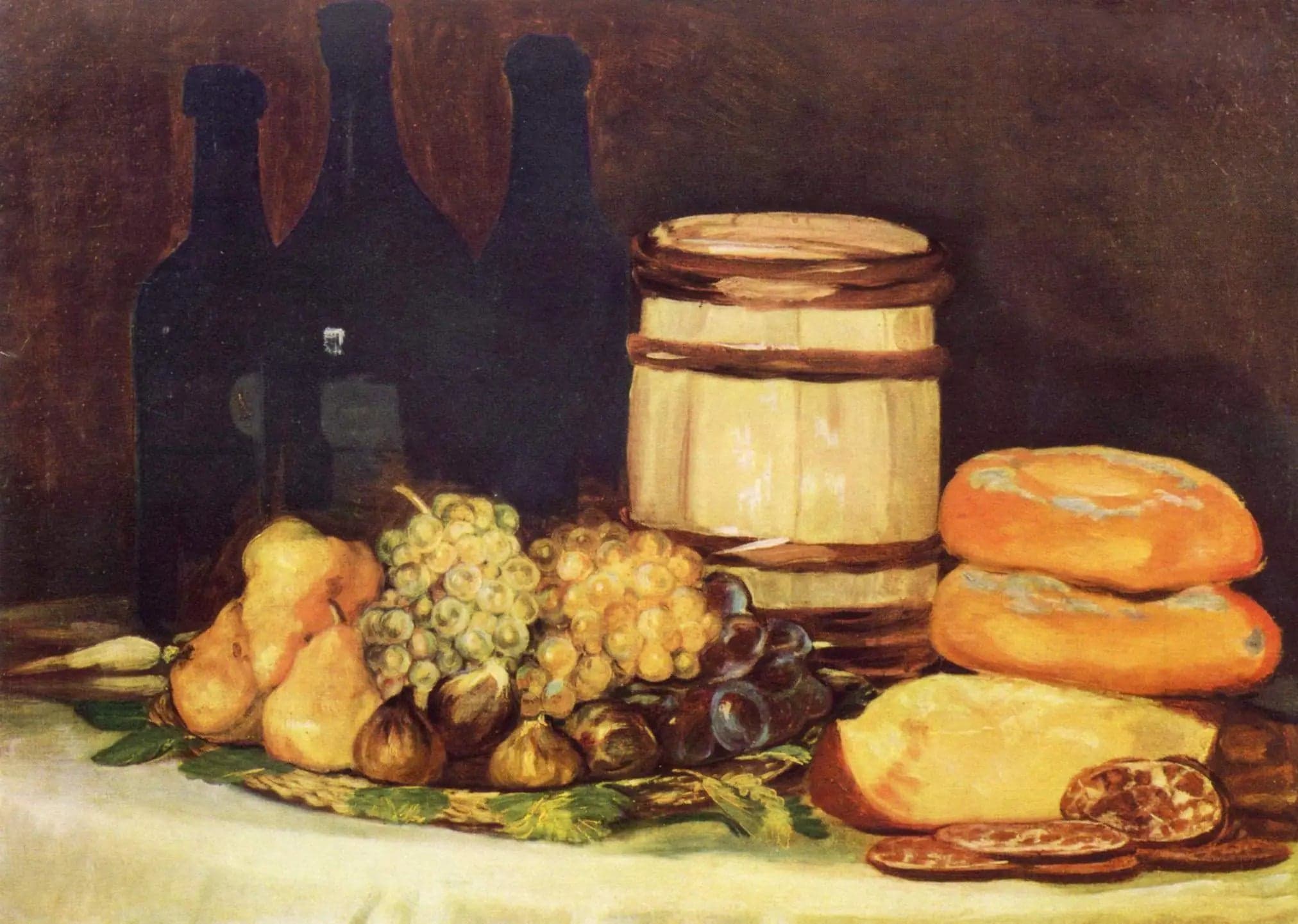 Still Life with Fruits, Bottles, Breads