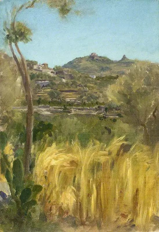 A view in Italy with a cornfield