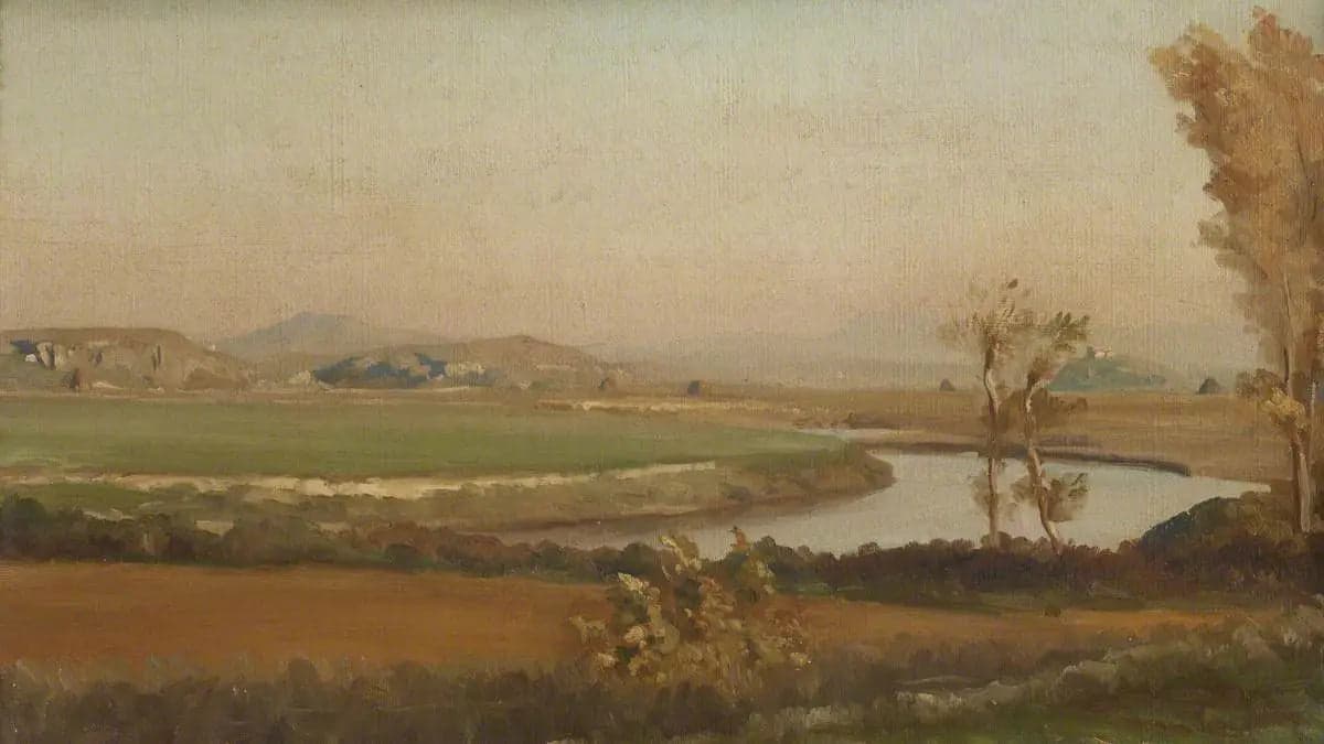 River landscape, probably in Italy