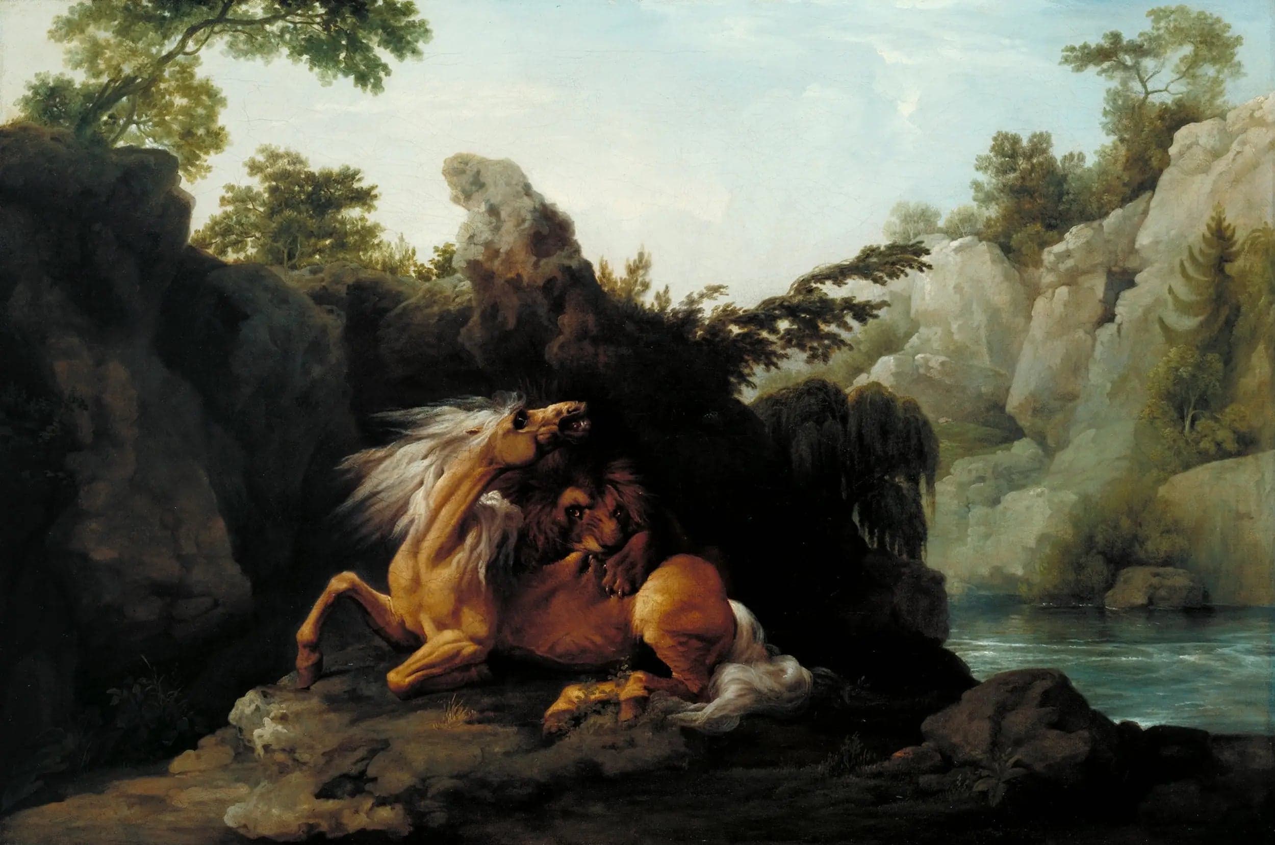 Cheval devoured by a lion