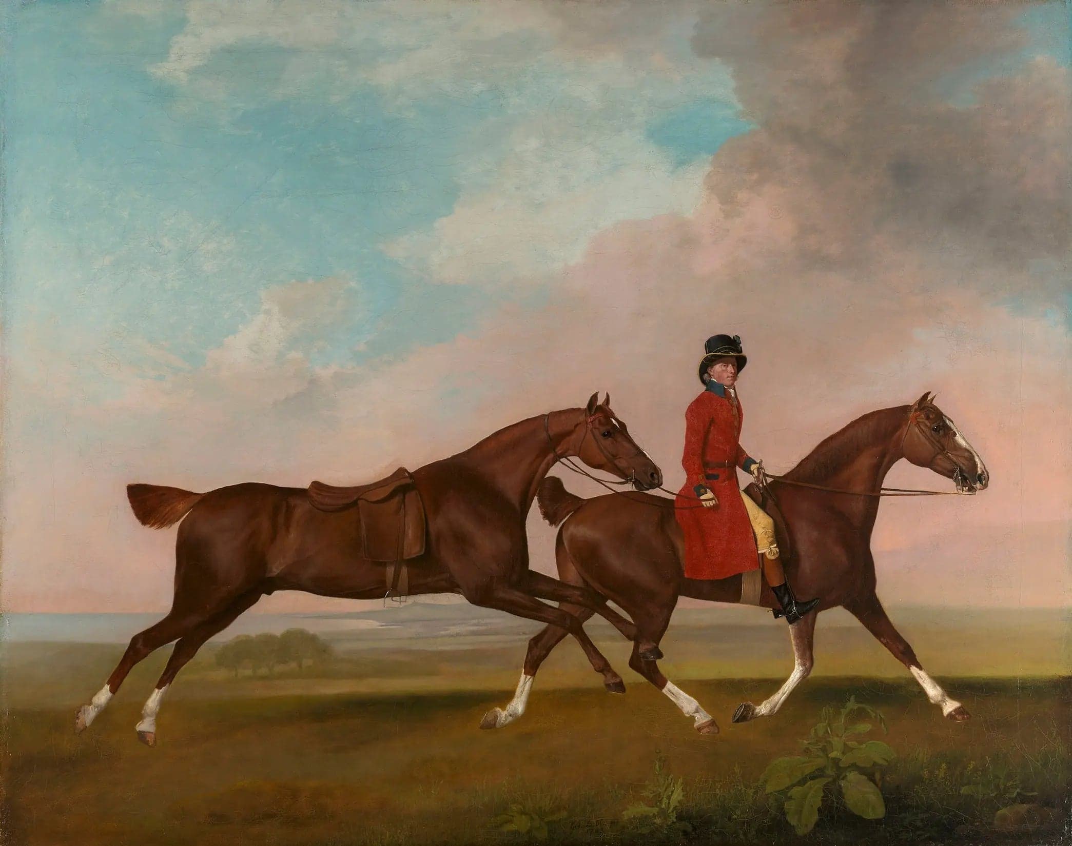 William Anderson with two saddle horses