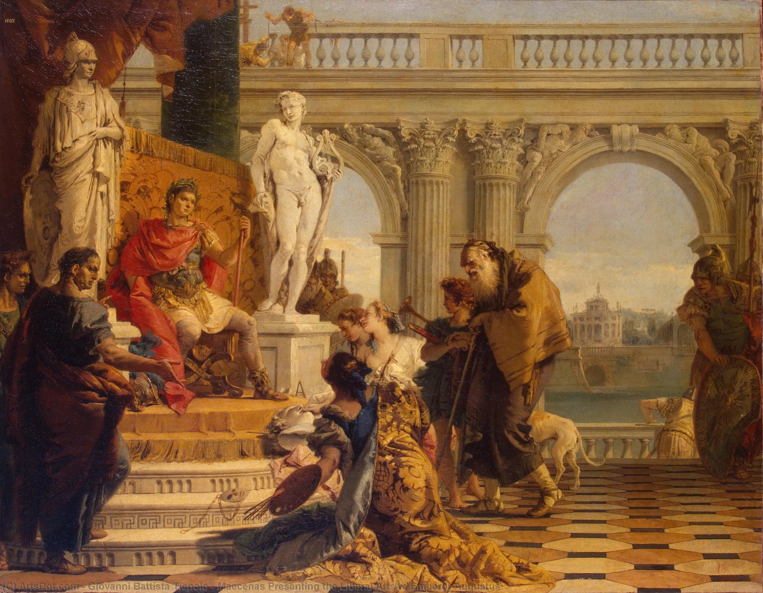 Patron presenting the liberal arts to Emperor Augustus