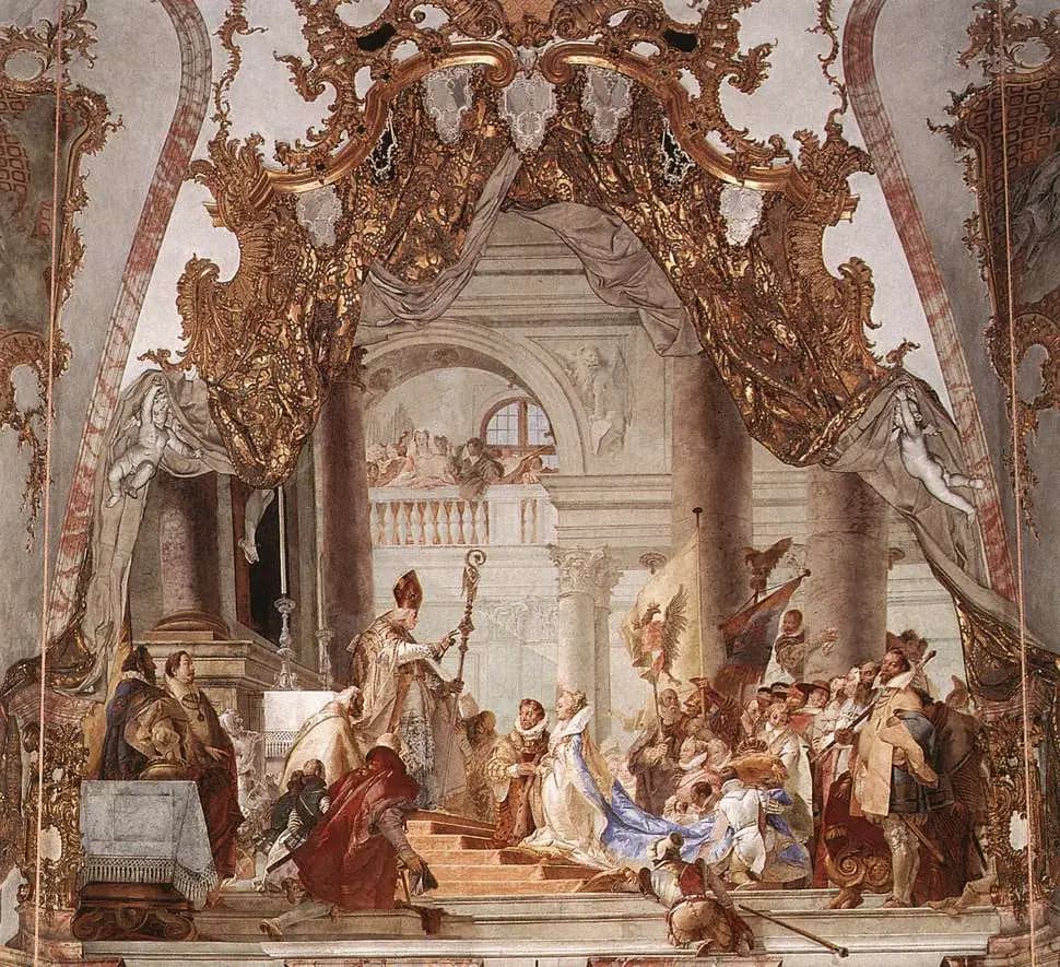 The Marriage of Emperor Frederick I. Barbarossa and Beatrice of Burgundy, ceiling fresco