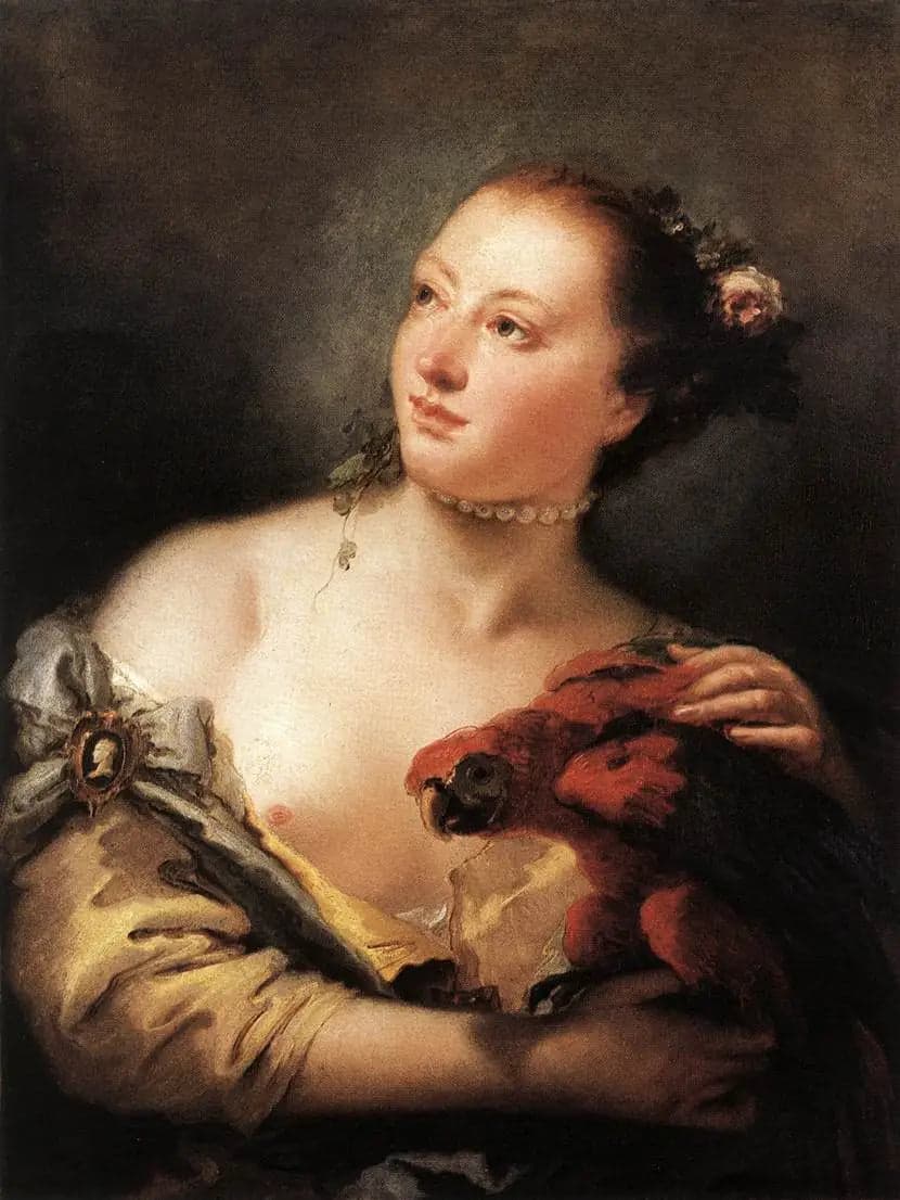 Young Woman with Parrot