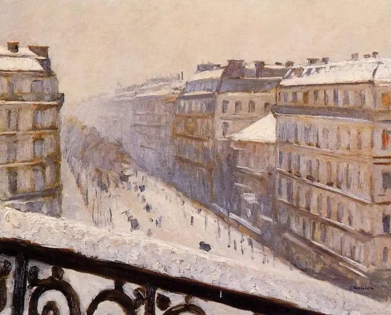Boulevard Haussmann, snow effect