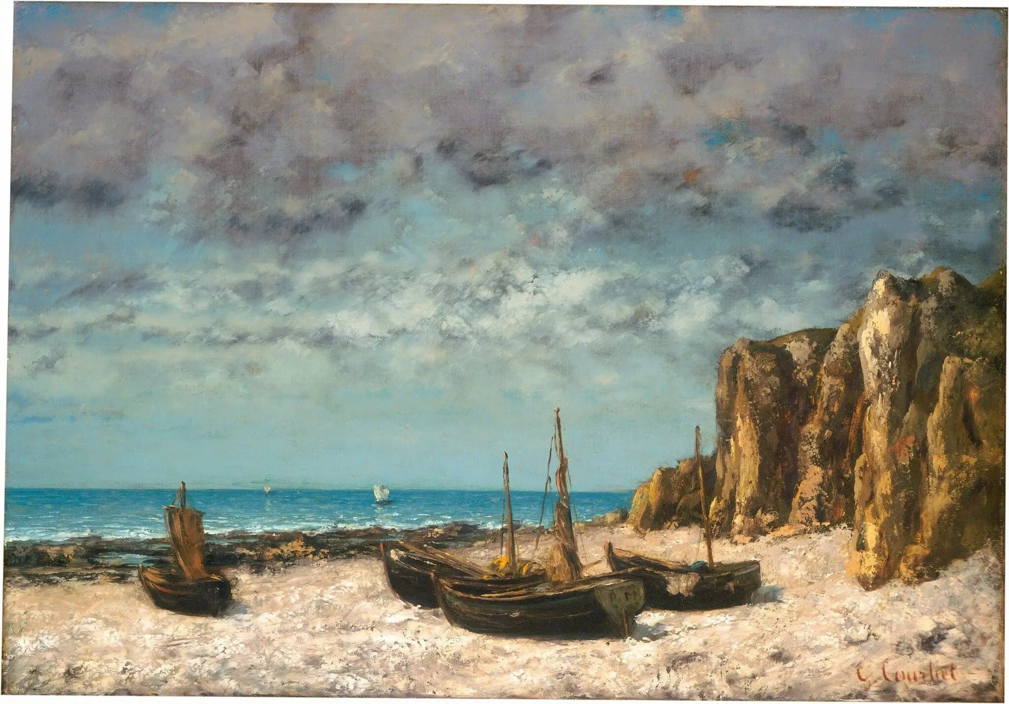 Boats on a Beach, Étretat