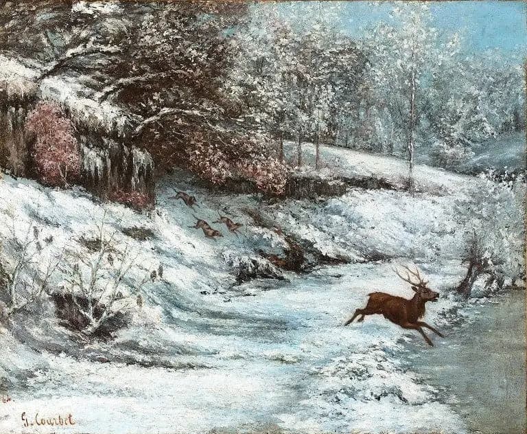 Hunting Scene in the Snow