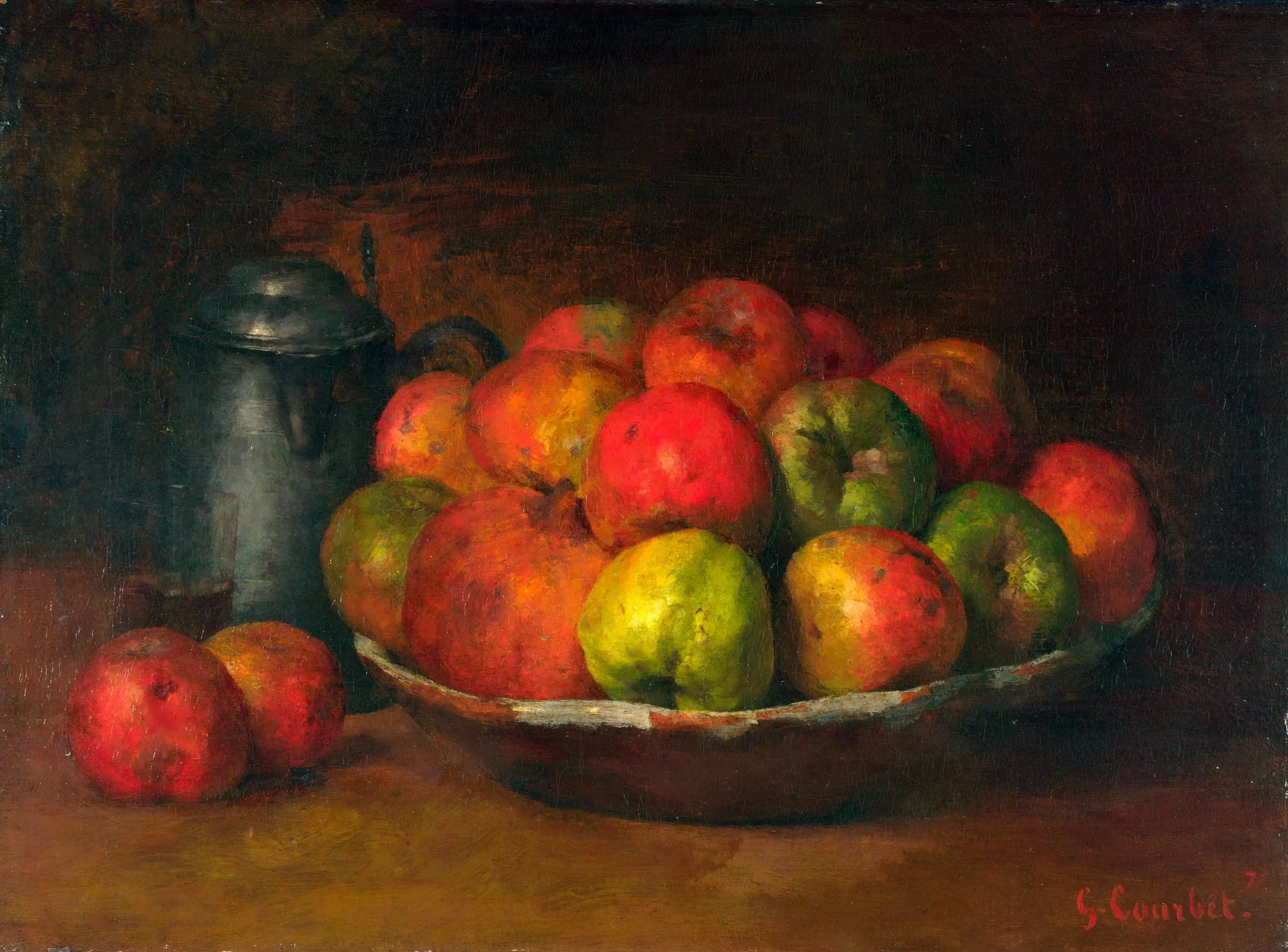 Still life with apples and pomegranates