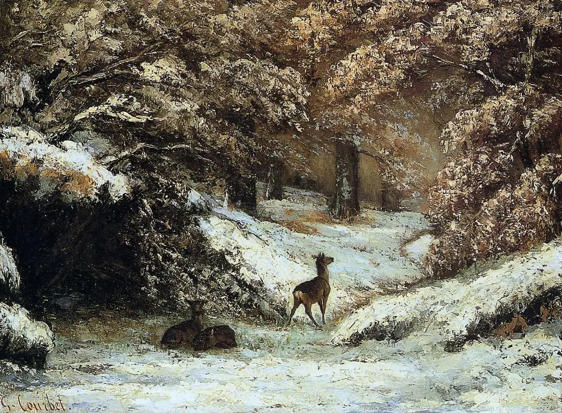 The Deer Resting in Winter