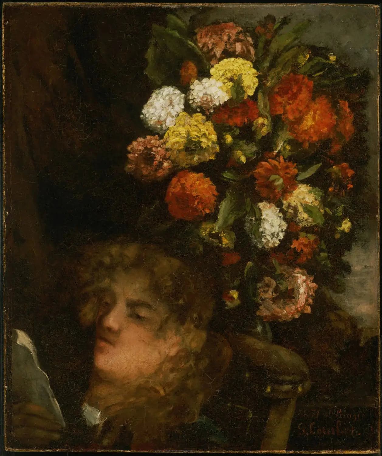 Woman's Head and Flowers