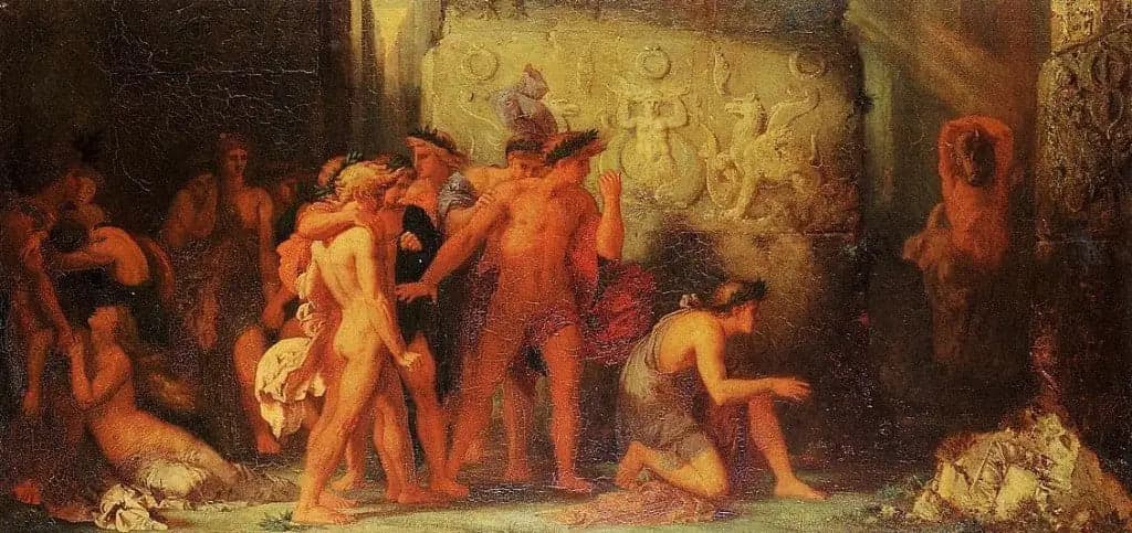 The Athenians delivered to the Minotaur in the labyrinth of Crete
