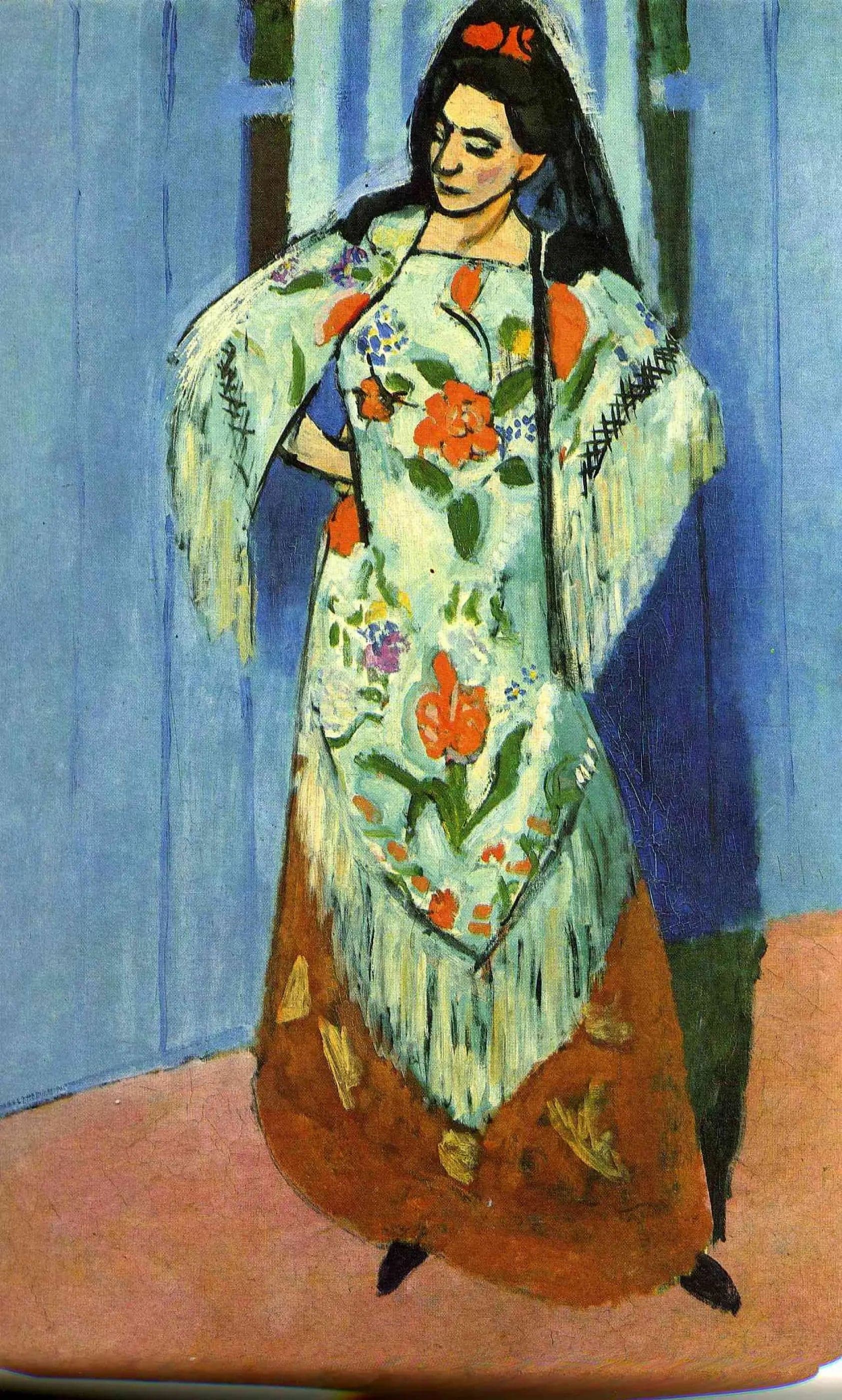 Full-length portrait of Mrs. Matisse in a mantilla