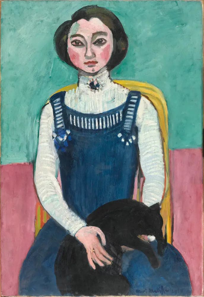 Marguerite with Black Cat