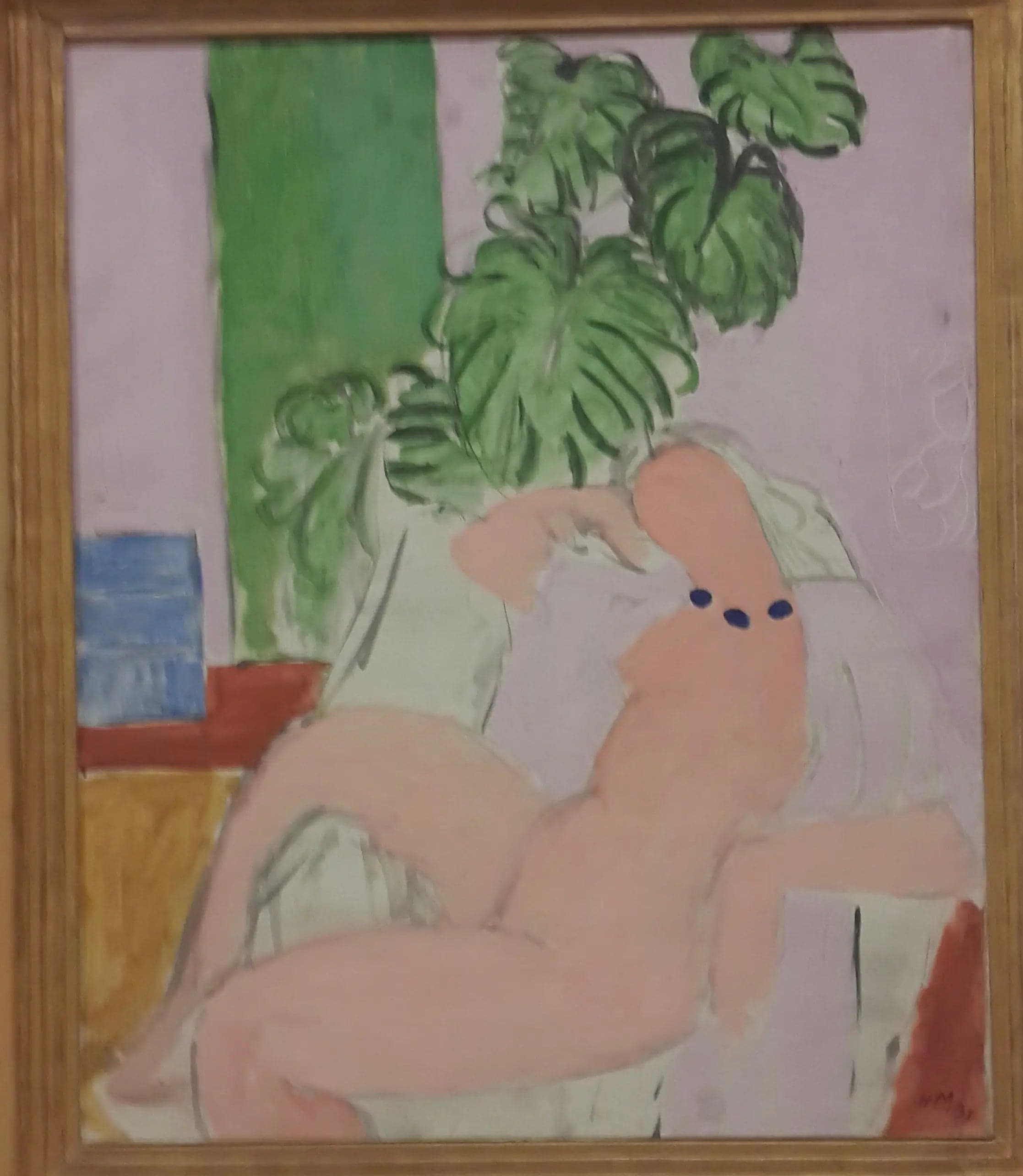 Nude in an Armchair, Green Plant