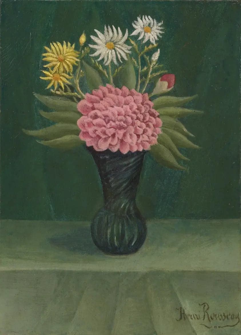 Flowers and dahlia in a vase