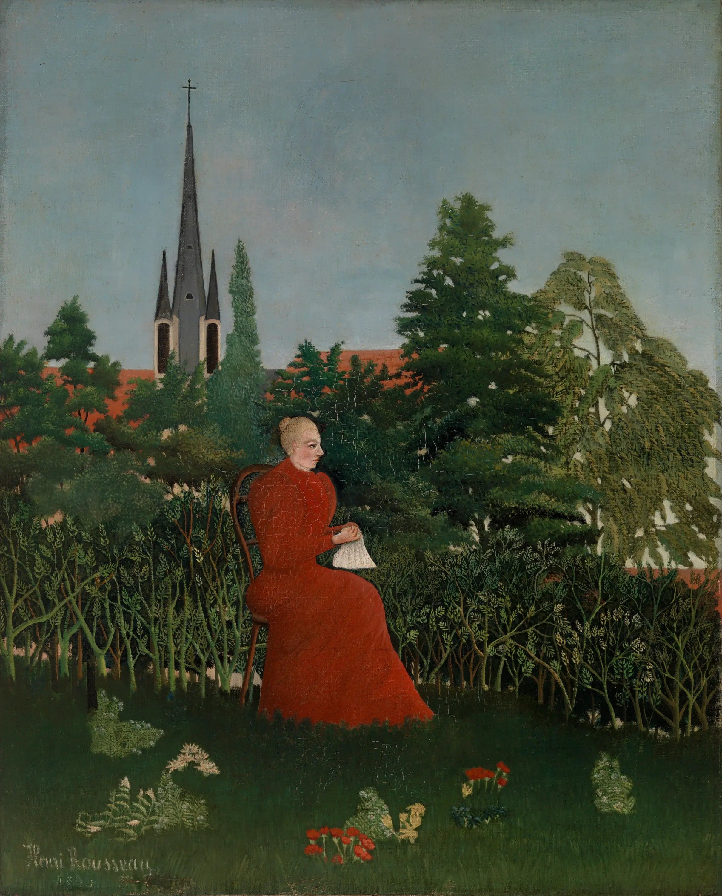 Portrait of a woman in a landscape