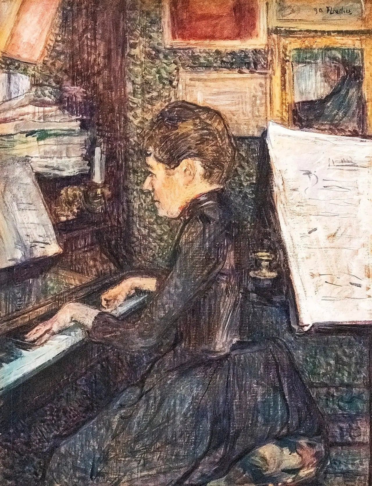 Miss Dihau at the piano - Henri de Toulouse