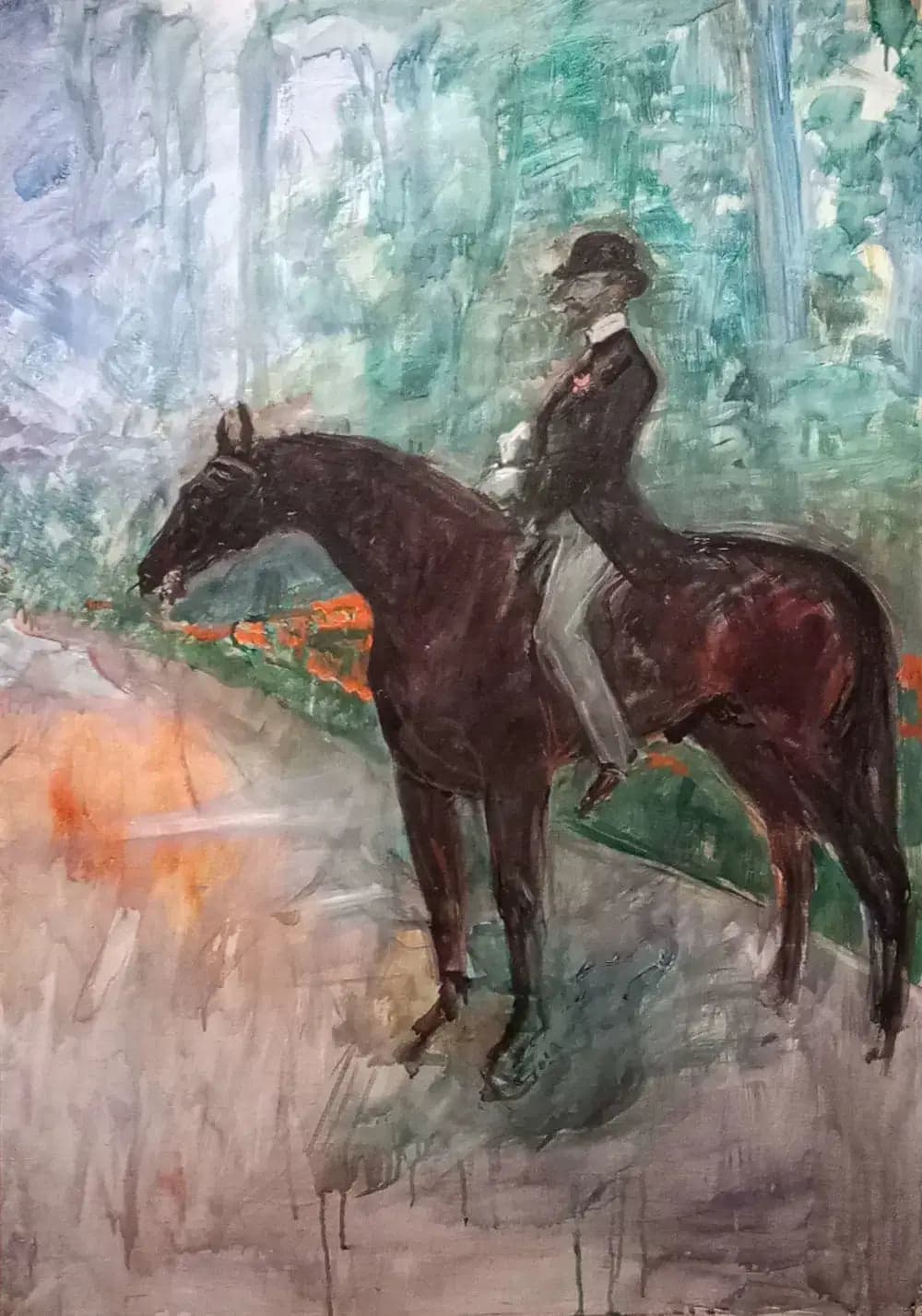 The Count of Toulouse-Lautrec on Horseback - Henri de Toulouse