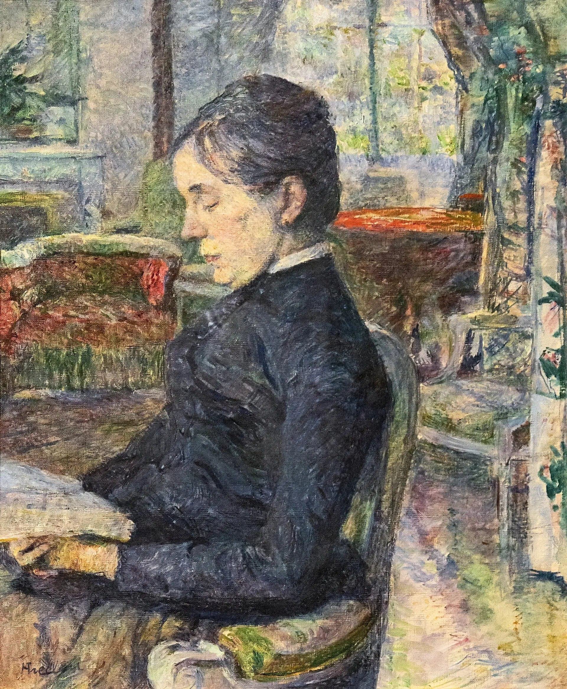 The Countess Adèle by Toulouse-Lautrec in the salon of the Château de Malromé - Henri de Toulouse