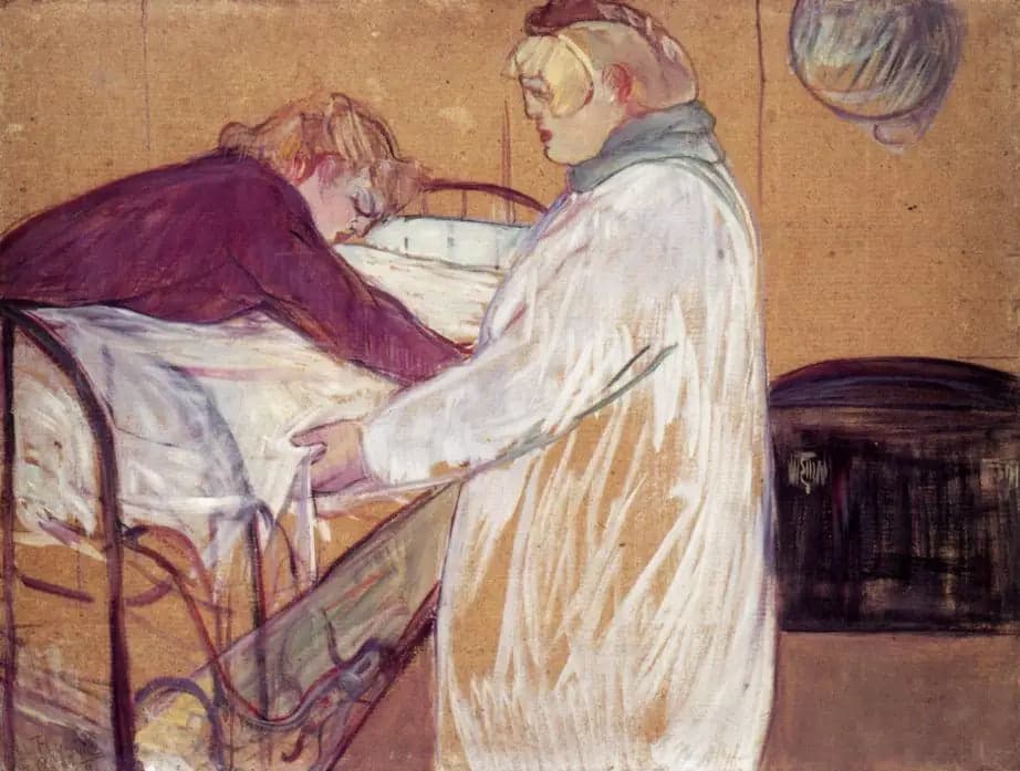 Two Women Making Their Bed - Henri de Toulouse