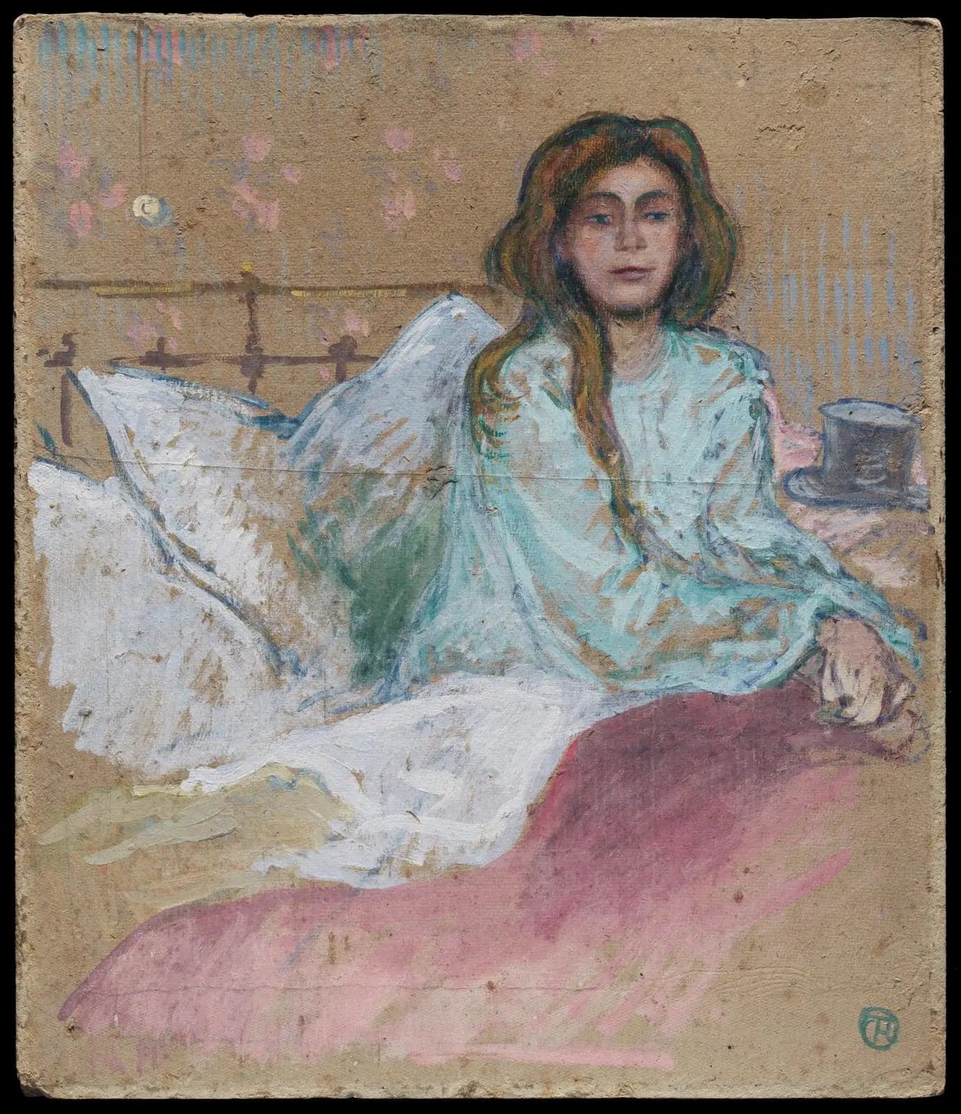 Woman Sitting in Her Bed - Henri de Toulouse