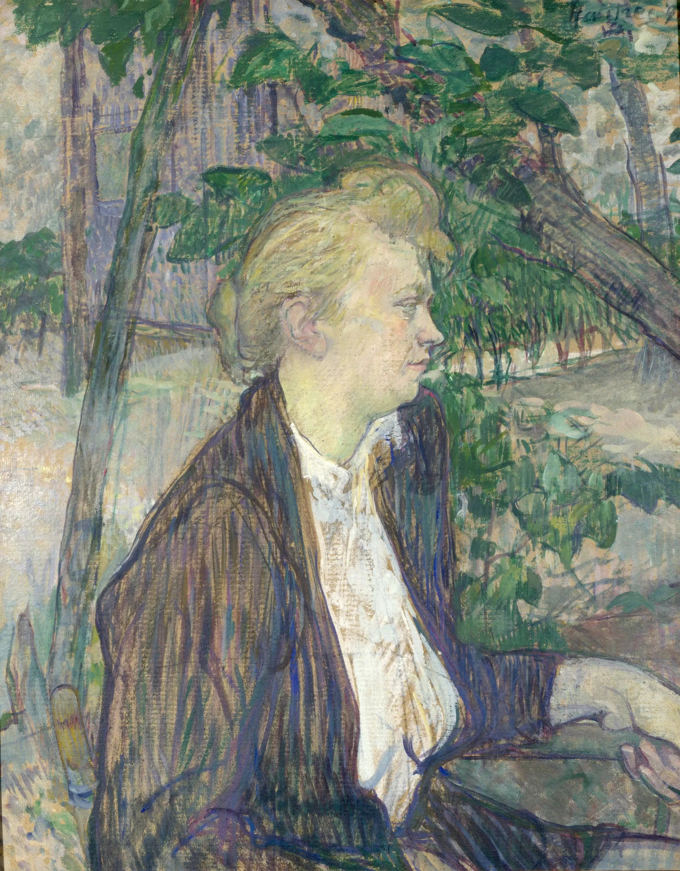 Woman Sitting in a Garden - Henri de Toulouse