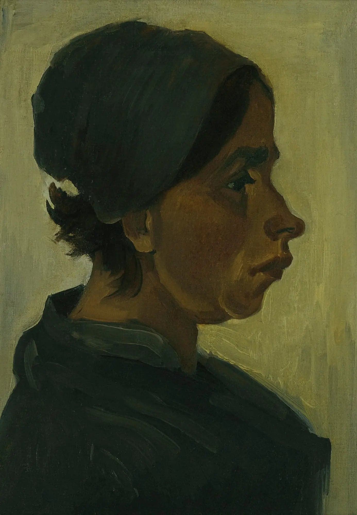 Peasant Woman's Head with Black Bonnet