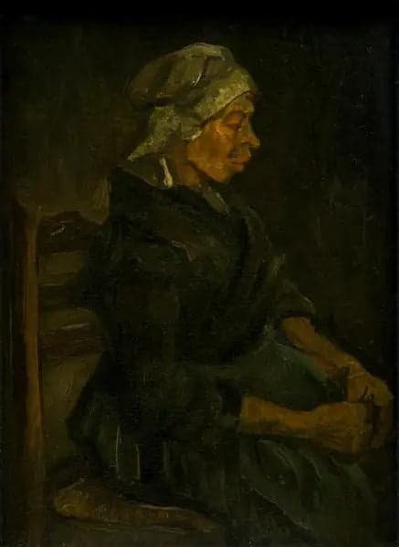 Peasant Woman Sitting with a White Bonnet