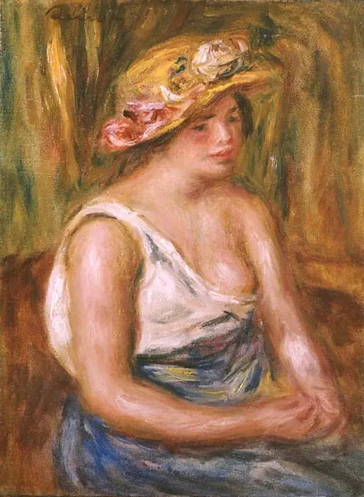 Woman with a Straw Hat - Pierre