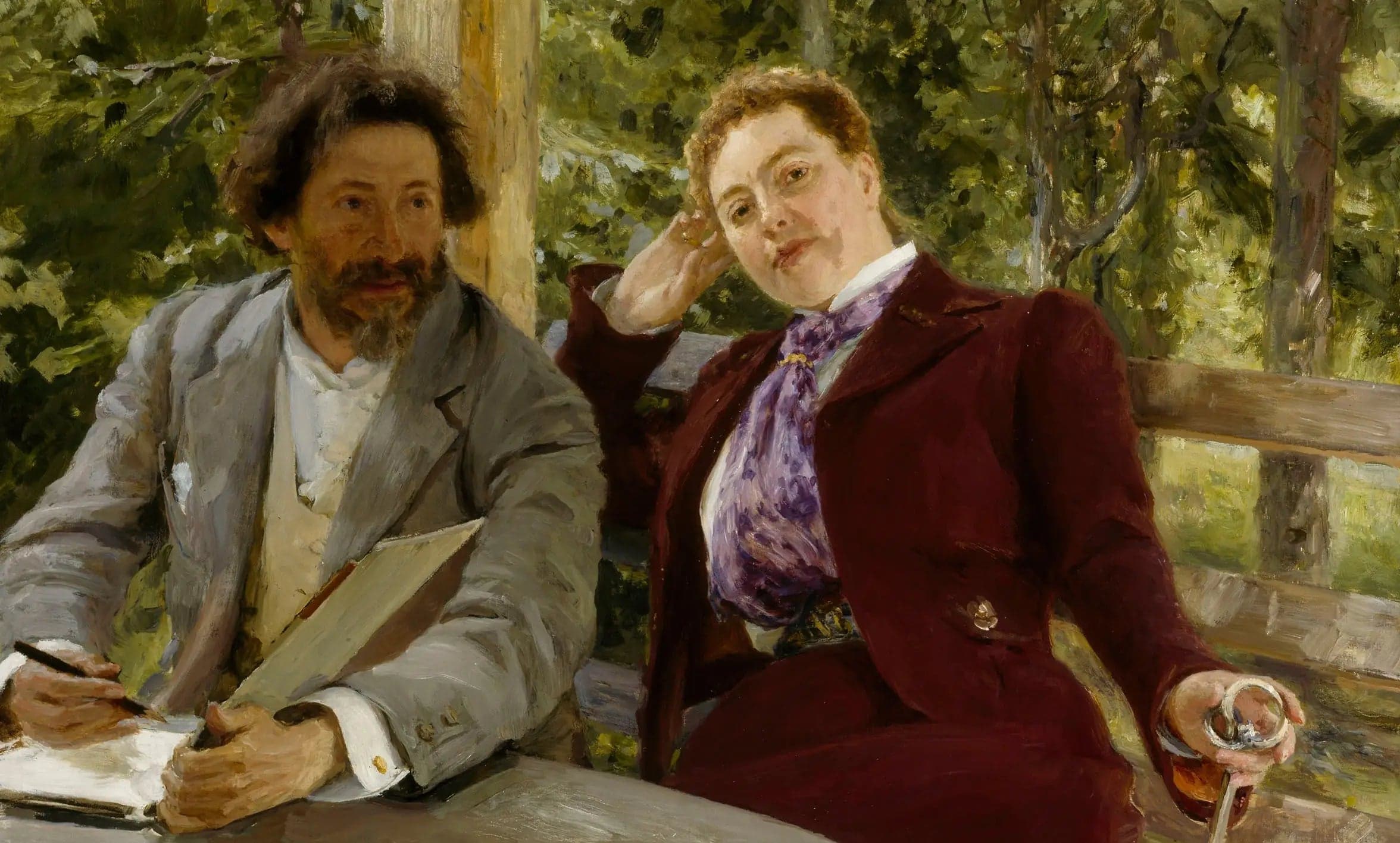 Double portrait of Natalia Nordmann and Ilya Repin