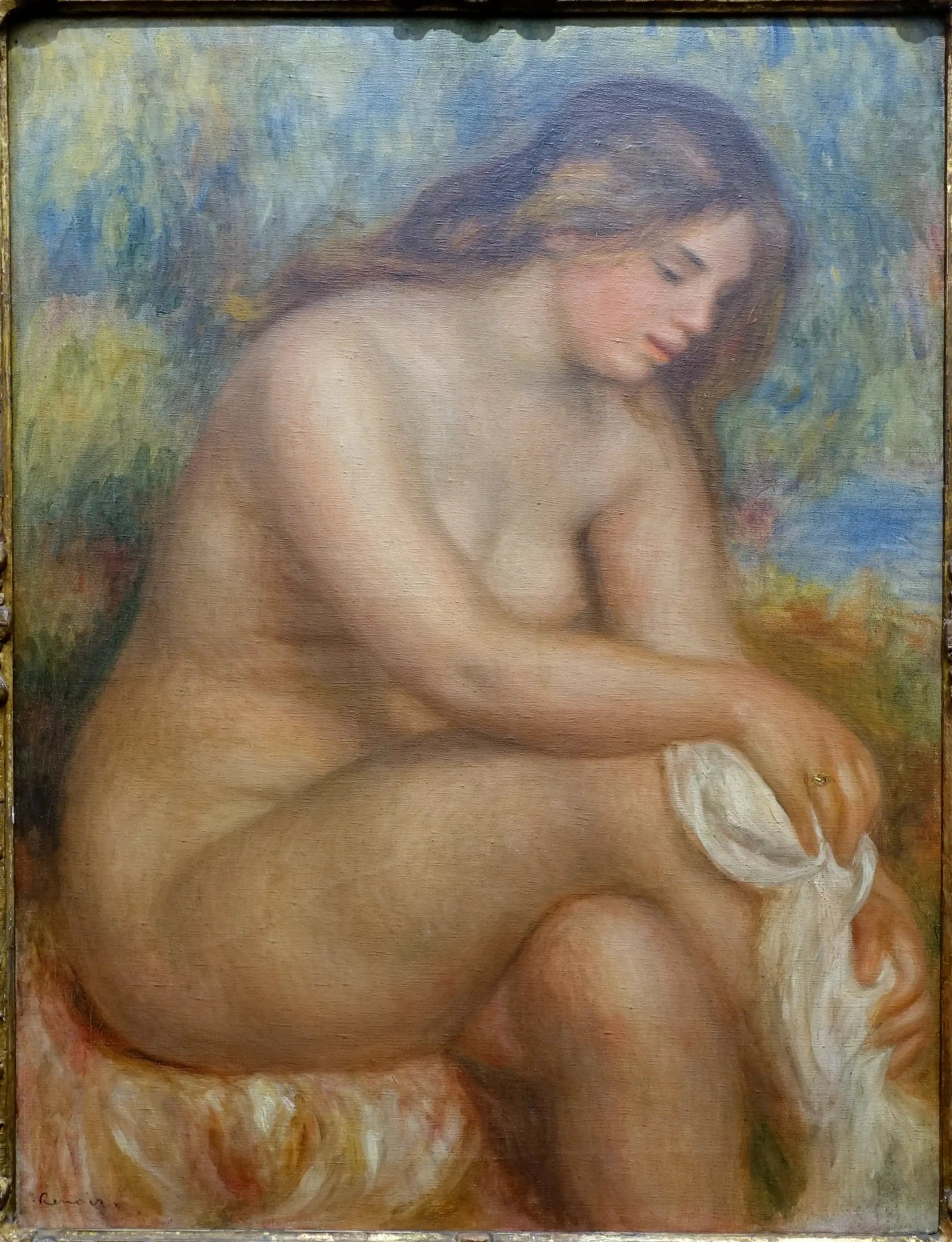 Bather Drying Her Right Leg - Pierre
