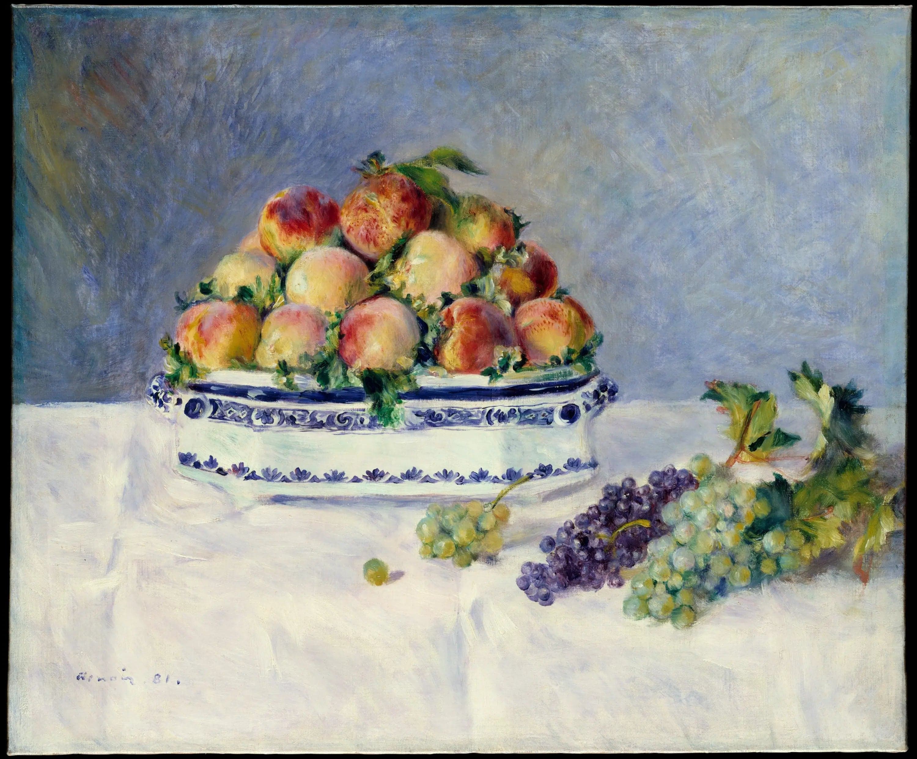 Still Life with Peaches and Grapes - Pierre