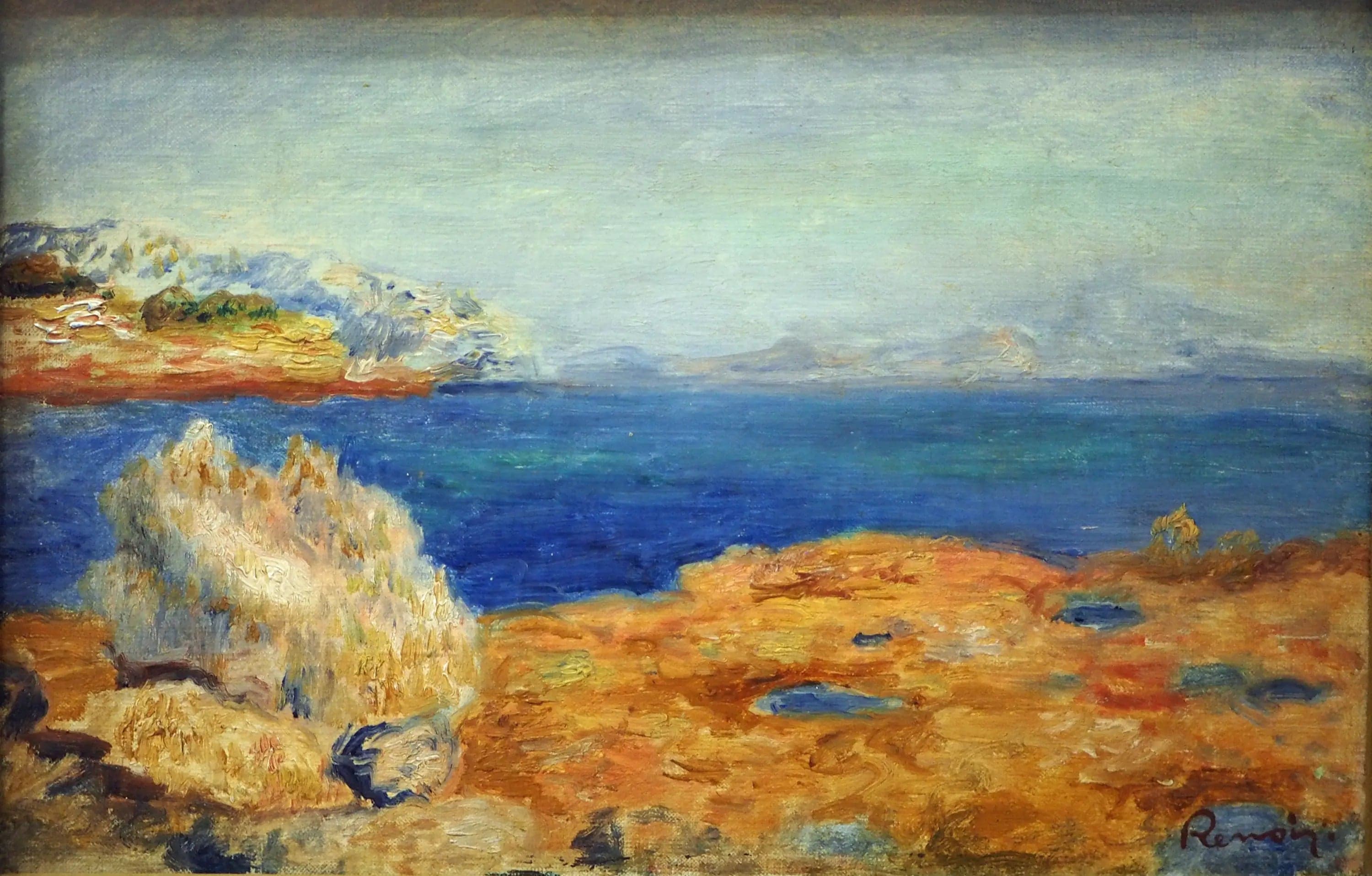 Yellow Rocks with Blue Sea - Pierre