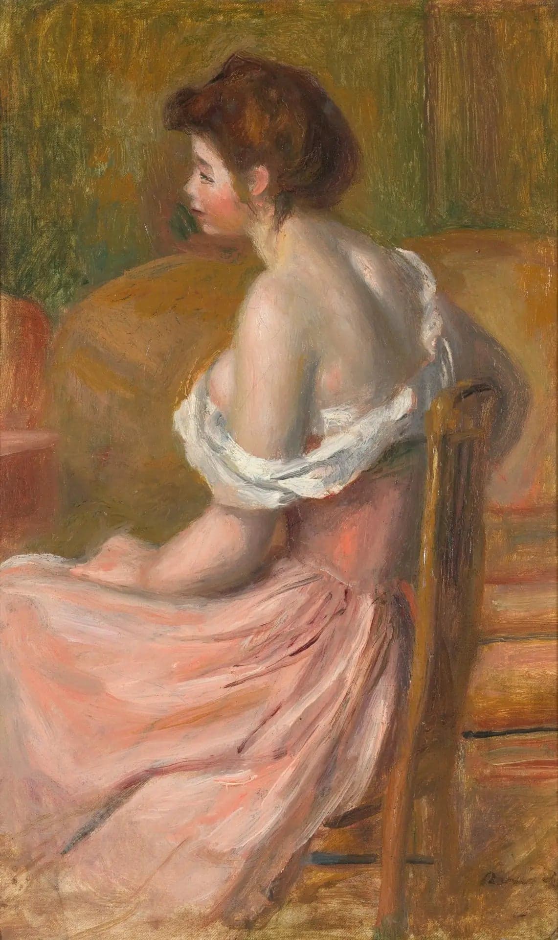 Young Woman Sitting, Neck and Shoulders Exposed - Pierre