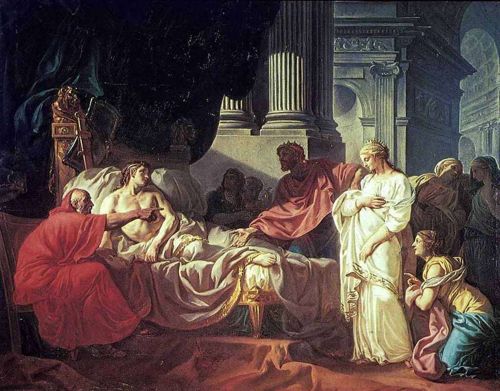 Erasistratus discovering the cause of Antiochus's illness - Jacques