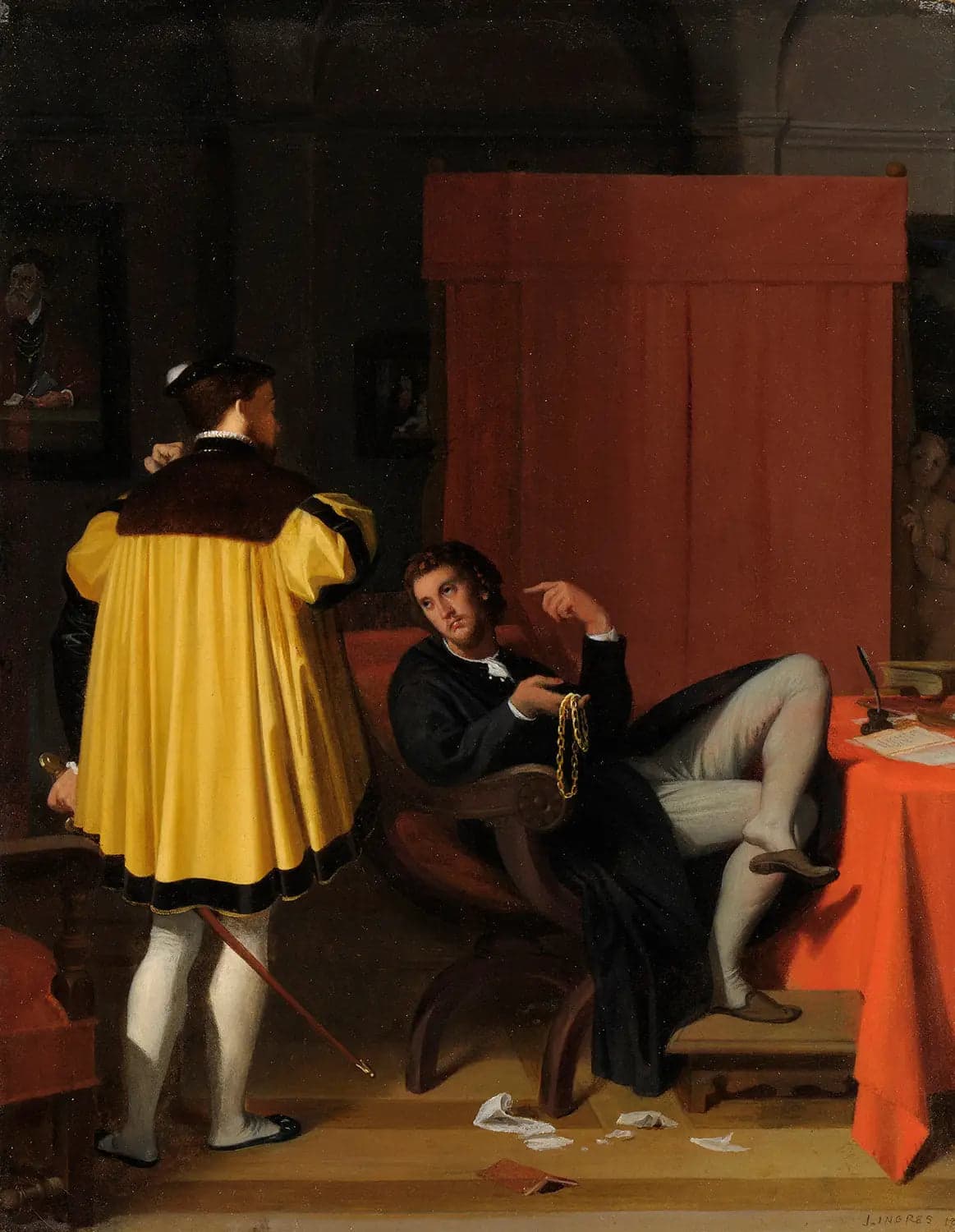 The Aretin and the Envoy of Charles V - Jean-Auguste