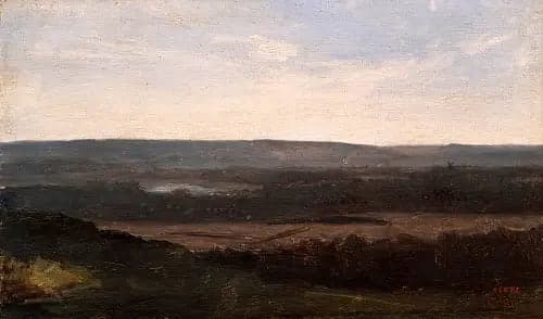 A landscape with distant mountains - Jean