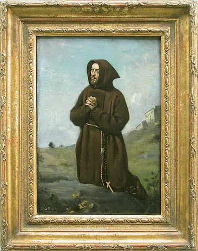 Brown Monk in Prayer, Kneeling - Jean