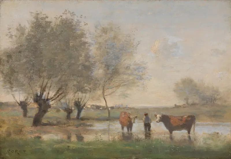 Cows in a Marshy Landscape - Jean