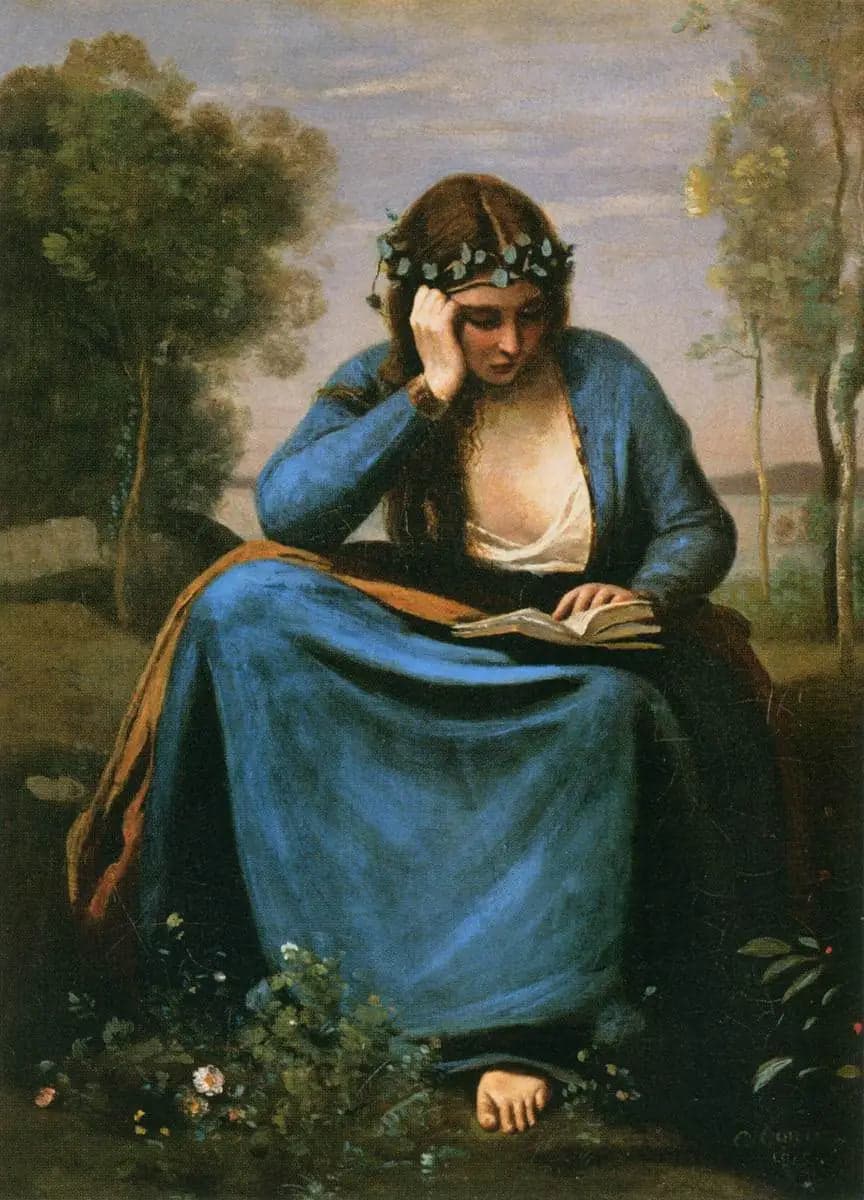 Crowned Reader with Flowers, or The Muse of Virgil - Jean